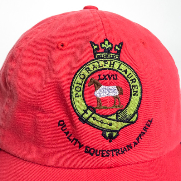 Polo Ralph Lauren Vintage Equestrian Embroidered Crest Hat Leather Strap NWT - Picture 3 of 13